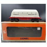 Lionel Borden's Milk Tank Car features a distinct