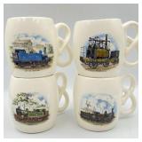 Vintage Sadler Train Mugs various historical
