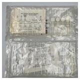 HO scale white plastic model road signs #