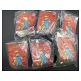 (6) The Simpsons Sealed Kids Meal Toys - 2011