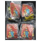 (4) The Simpsons Sealed Kids Meal Toys - 2011