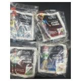 (4) Action Figures, complete set Sealed Kids Meal