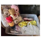 Lot of Assorted Fabric and Crochet Thread