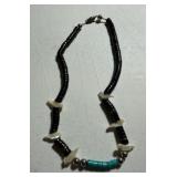Beaded Necklace with Bird Beaded Accents