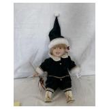 Doll in Christmas Holiday Outfit