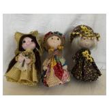 Lot of Three Paper Mache Dolls