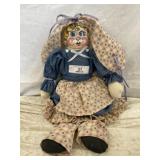 Cloth Rabbit Doll w/Hand Painted Face