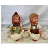 Pair of Hummel Dolls w/Two Geese
