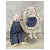Pair of Clothe Bunny Rabbit Dolls