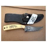 Schrade SC502 Antelope Scrimshaw Knife - Used