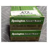 Remington 40 S&W Ammo - 50rds. 180gr. JHP