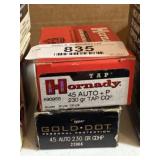 45 Acp. Ammo - 20rd. Hornady TAP/20rd. Speer GDHP