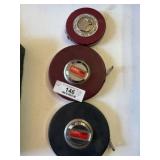3 Vintage Lufkin Tape Measures