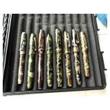 Pen Case with 8 Vintage Writing Instruments
