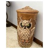 Ceramic Owl Decorated Floor Vase