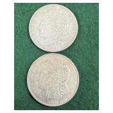 2- 1921 Silver Morgan Dollars