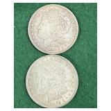 2- 1921 Silver Morgan Dollars