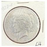 1922 S Silver Peace Dollar