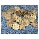 50 Silver Mercury Dimes