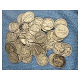 50 Silver Mercury Dimes