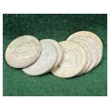 8 Silver Kennedy Half Dollar Coins