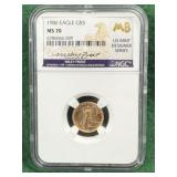 1986 Gold Eagle $5 NGC MS70 Coin