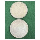 2- 1921 D Silver Morgan Dollars