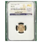 2020 Gold Eagle $5 Coin NGC MS70