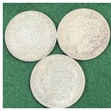 3- 1921 S Silver Morgan Dollars