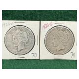 2- 1926 S Silver Peace Dollars