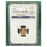 1998 Gold Eagle $5 Coin NGC MS70