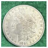 1881 O Silver Morgan Dollar