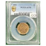 1881 Gold $5 Liberty Head Coin