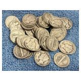 50 Silver Mercury Dimes