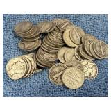50 Silver Mercury Dimes