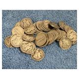 50 Silver Mercury Dimes