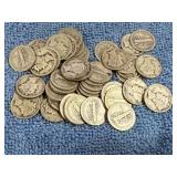 50 Silver Mercury Dimes
