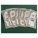 10 $2 Federal Reserve Notes