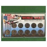 9 WWII Silver War Nickels