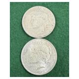 2- 1923 Silver Peace Dollars