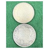 2- 1921 D Silver Morgan Dollars