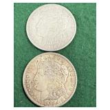 2- 1921 S Silver Morgan Dollar