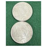 2- 1923 Silver Peace Dollars