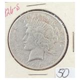 1926 S Silver Peace Dollar