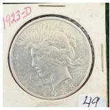 1923 D Silver Peace Dollar