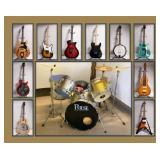 31 GUITARS, BANJO, DRUMS, AMPS AND MORE!