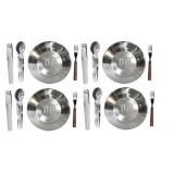4 SS Plates and Utensils Package