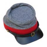 Banded Kepi Grey kep with red band Size S