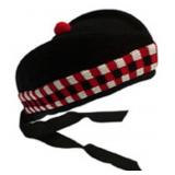Scottish Glengarry Diced black, red, white Size XX