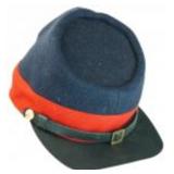 Banded Kepi Navy top with red band Size M
